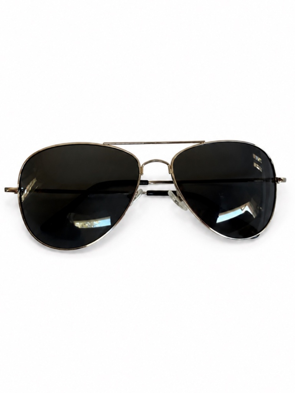 Classic Silver-Tone Aviator Sunglasses Dark Lenses Unisex